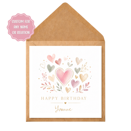 Personalised Birthday Card for Her | Custom Name Birthday Card | Mum Birthday Card | Sister Friend Wife Daughter Nan Granddaughter Card