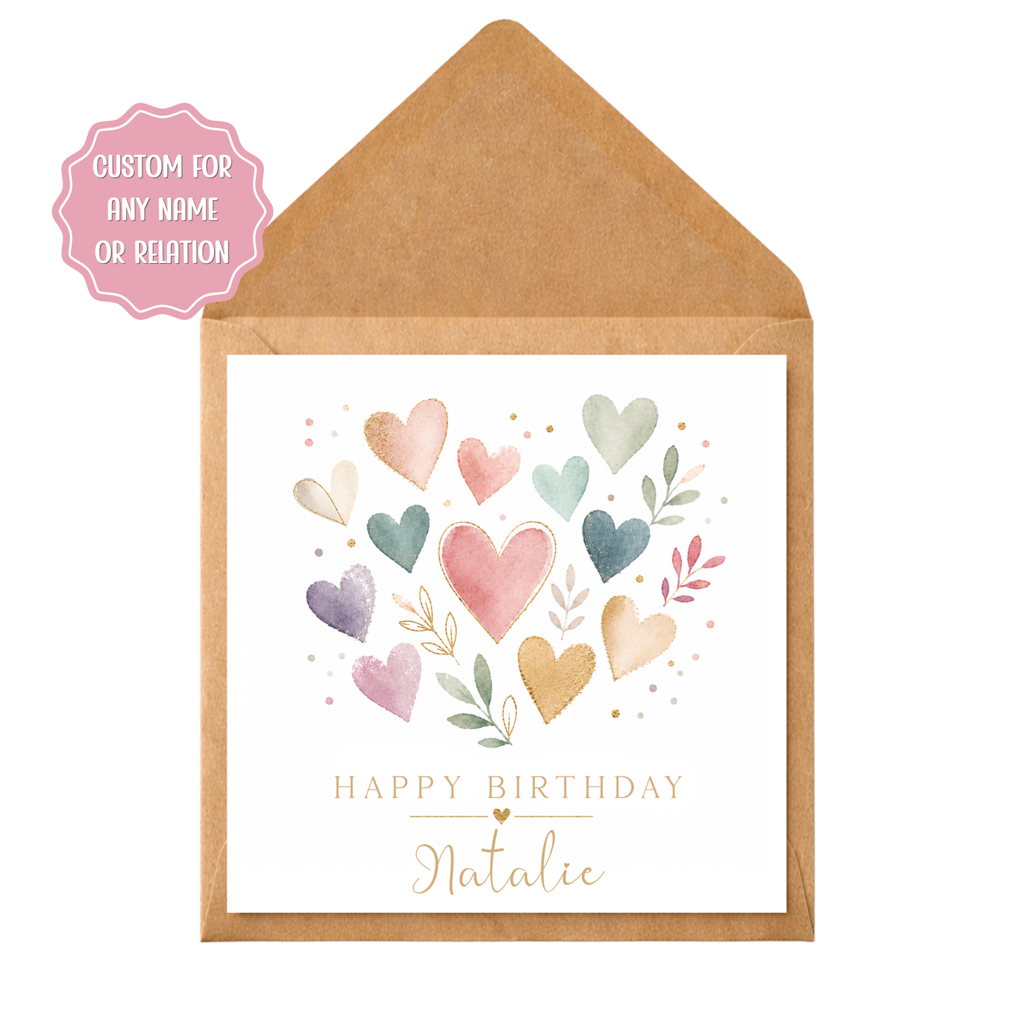 Personalised Birthday Card for Her | Custom Name Birthday Card | Mum Birthday Card | Sister Friend Wife Daughter Nan Granddaughter Card