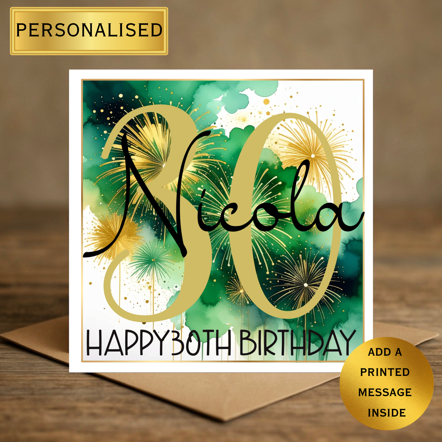 Personalised Milestone Birthday Card – Any Age, Any Name
