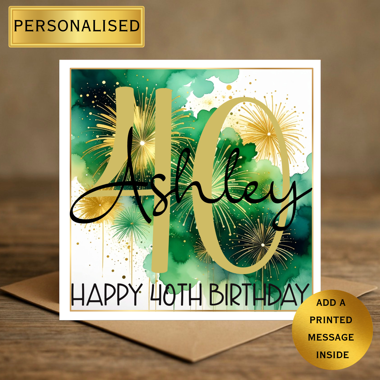 Personalised Milestone Birthday Card – Any Age, Any Name