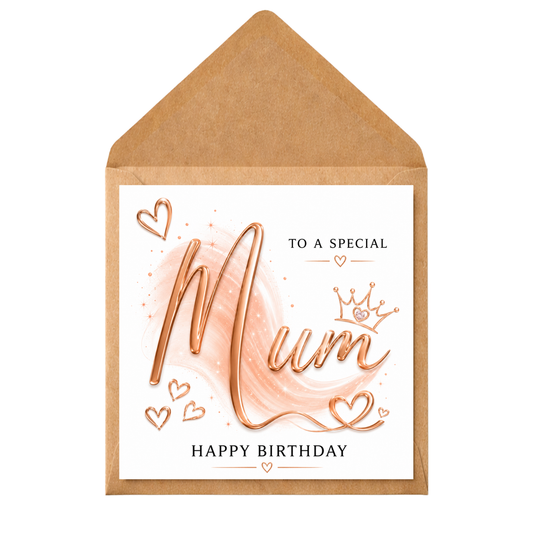 Personalised Mum Birthday Card – To a Special Mum – Happy Birthday Greeting Card