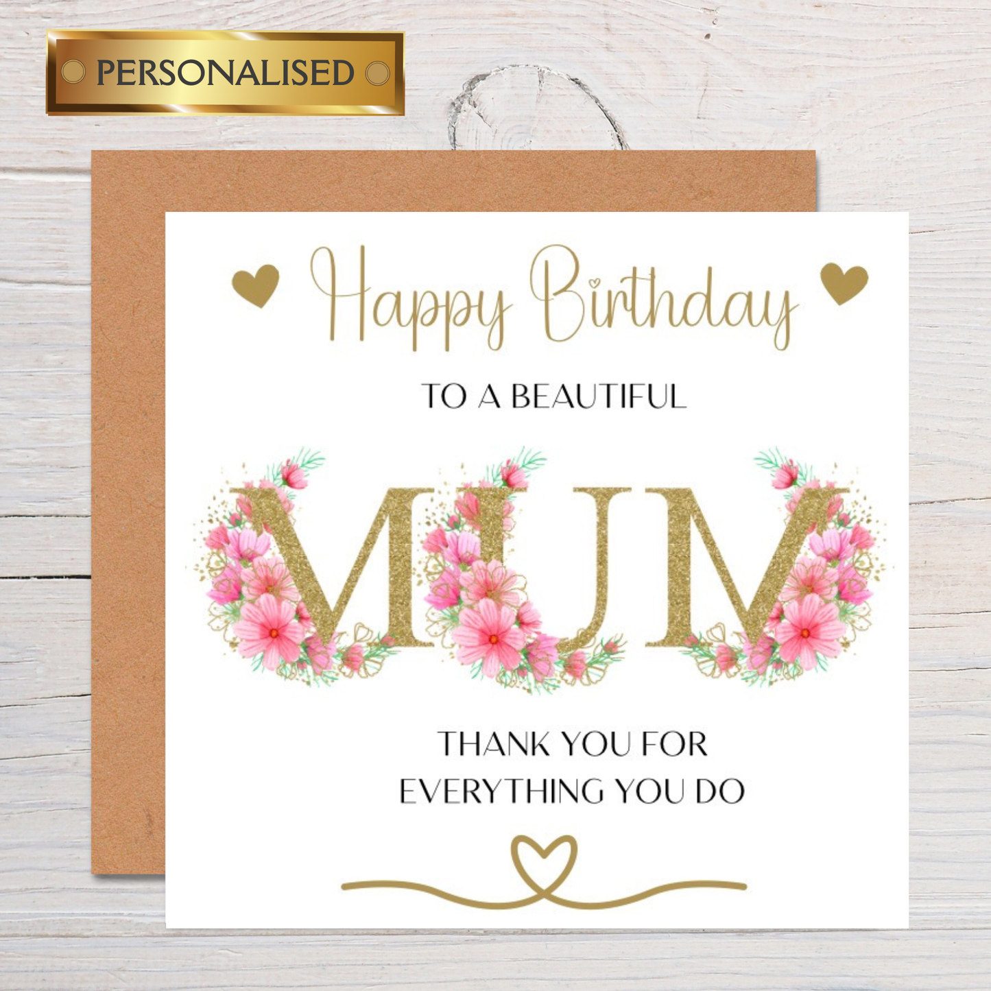Personalised Floral Birthday Card for Mum: Handmade Keepsake