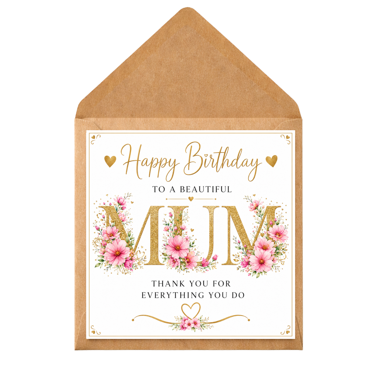 Personalised Floral Birthday Card for Mum: Handmade Keepsake