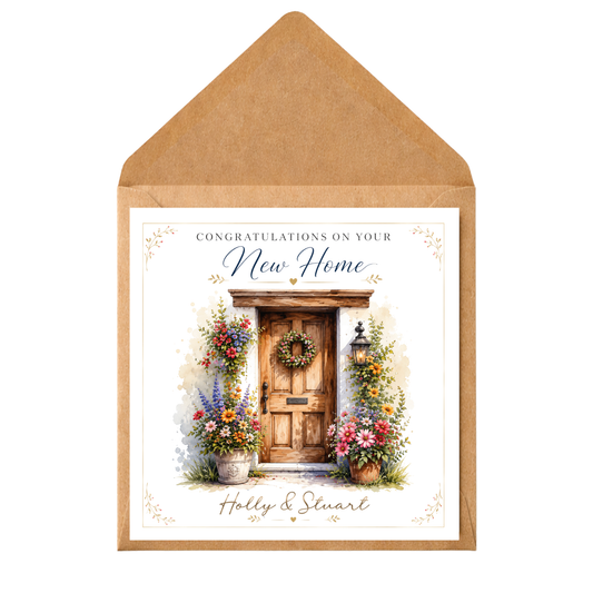 Personalised New Home Card, Housewarming Congratulations Card, New House Gift Card, Custom Names New Home Card, Moving House Card