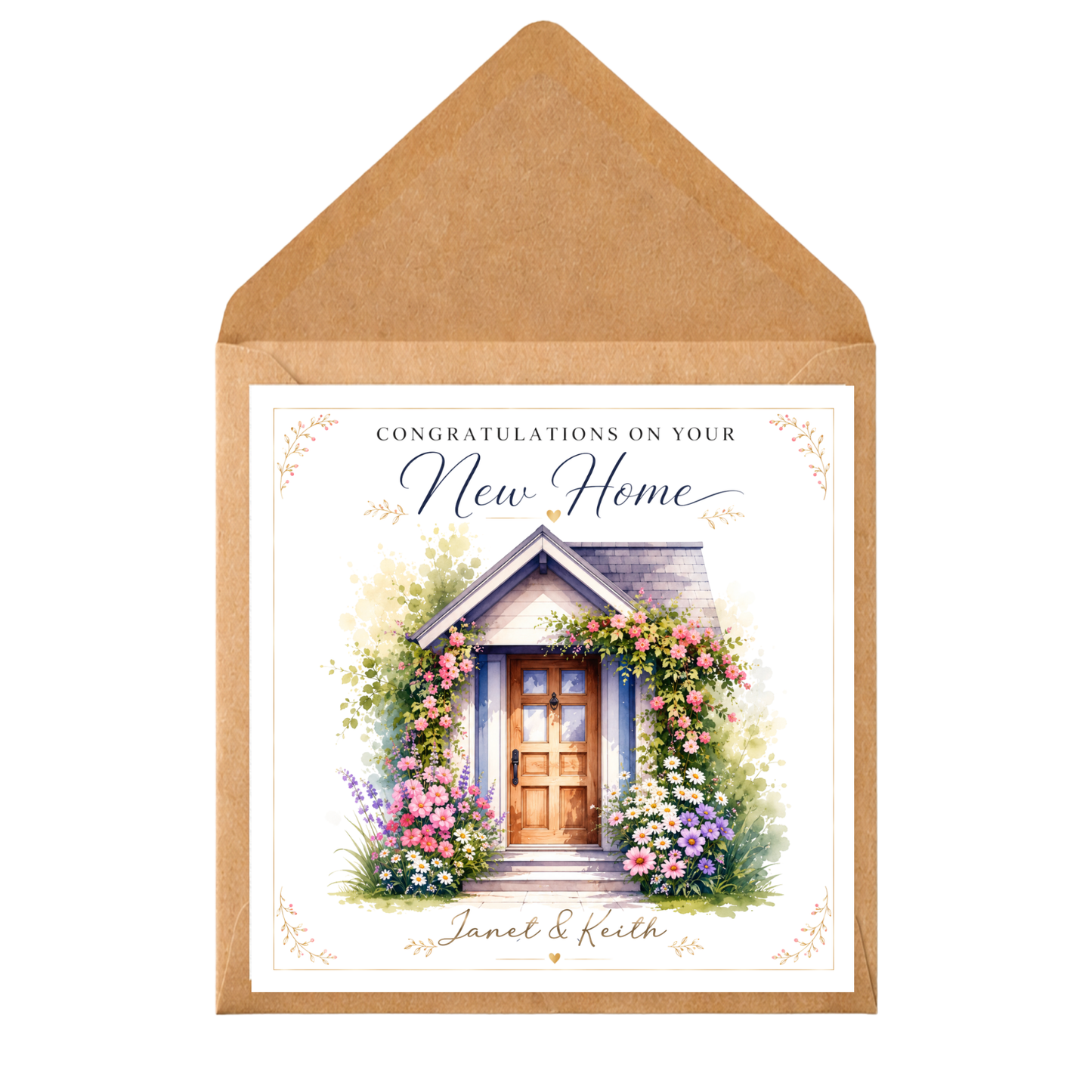 Personalised New Home Card – Congratulations On Your New Home – Custom Housewarming Card – New House Gift Card – Personalised Couple Names