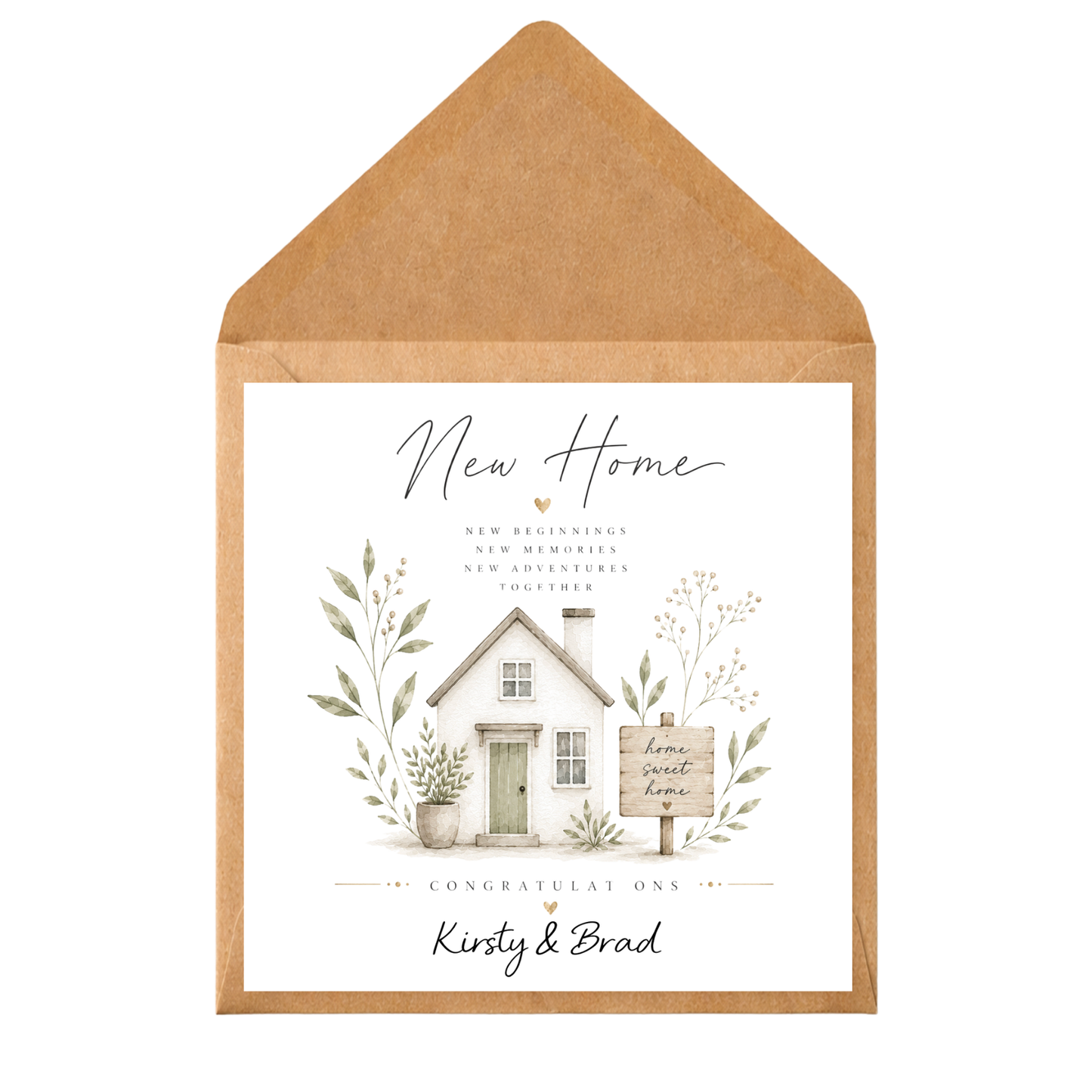 Personalised New Home Card | Housewarming Card | New Home Congratulations Card | First Home Gift | Custom Names Card