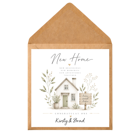 Personalised New Home Card | Housewarming Card | New Home Congratulations Card | First Home Gift | Custom Names Card