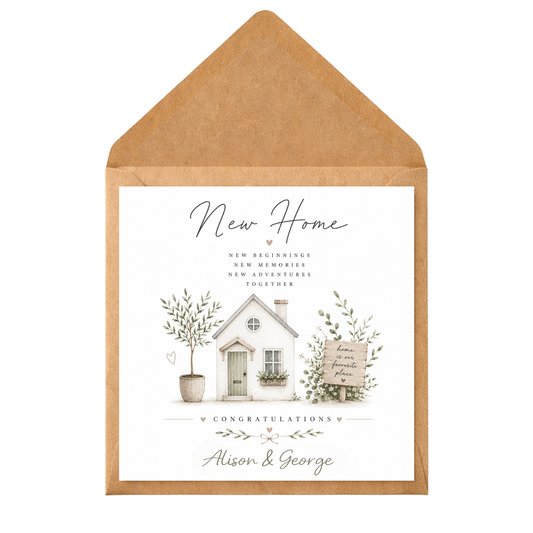 Personalised New Home Card | Housewarming Card | New Home Congratulations Card | First Home Gift | Custom Names Card