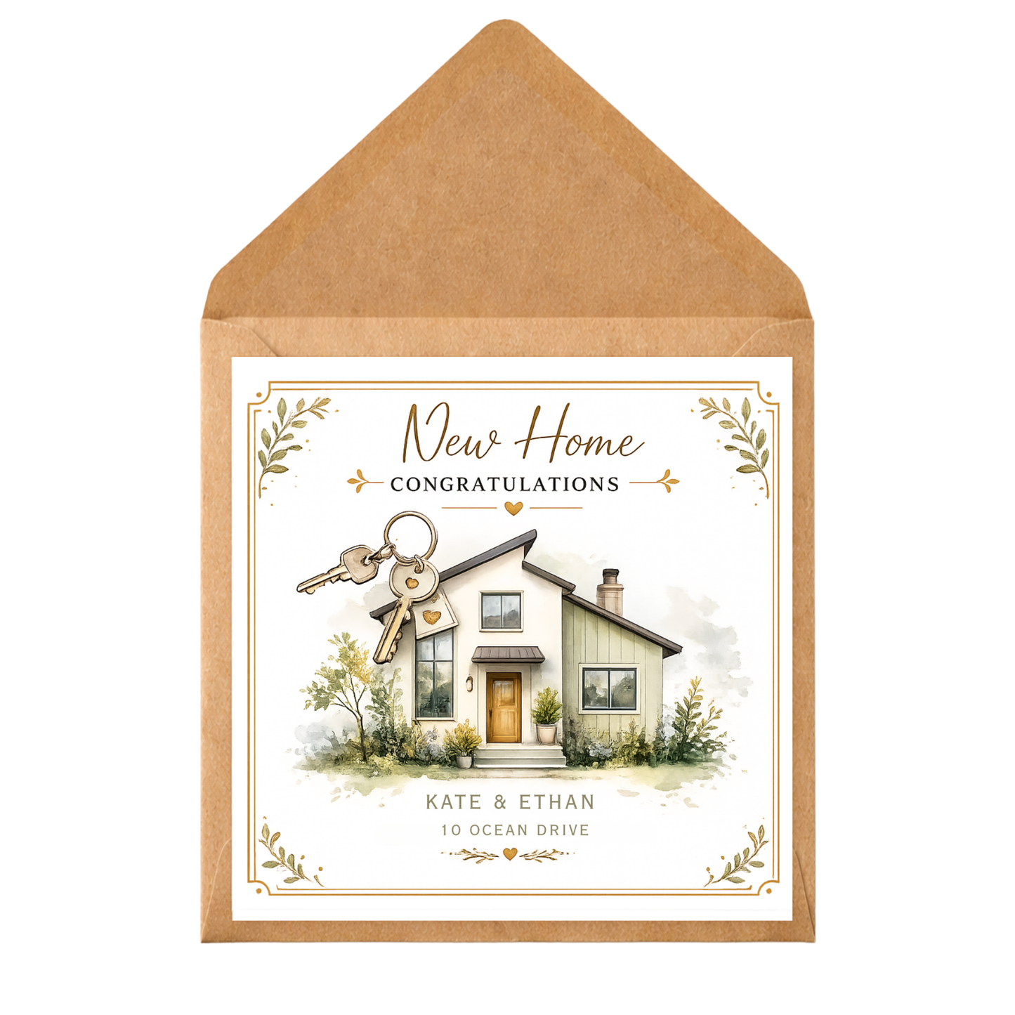 Personalised New Home Card, Housewarming Congratulations Card, Custom New Home Gift Card, First Home Keepsake Card, New Address Card