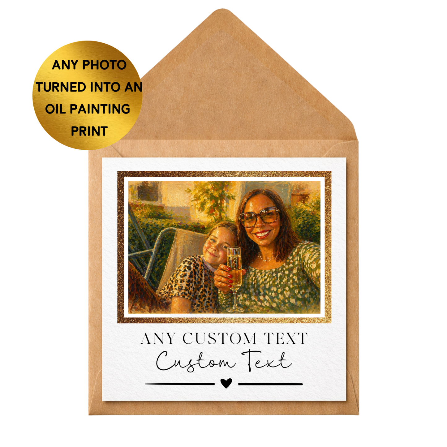 Custom Oil Painting Photo Card | Personalised Artwork Greeting Card