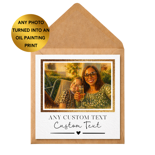 Custom Oil Painting Photo Card | Personalised Artwork Greeting Card