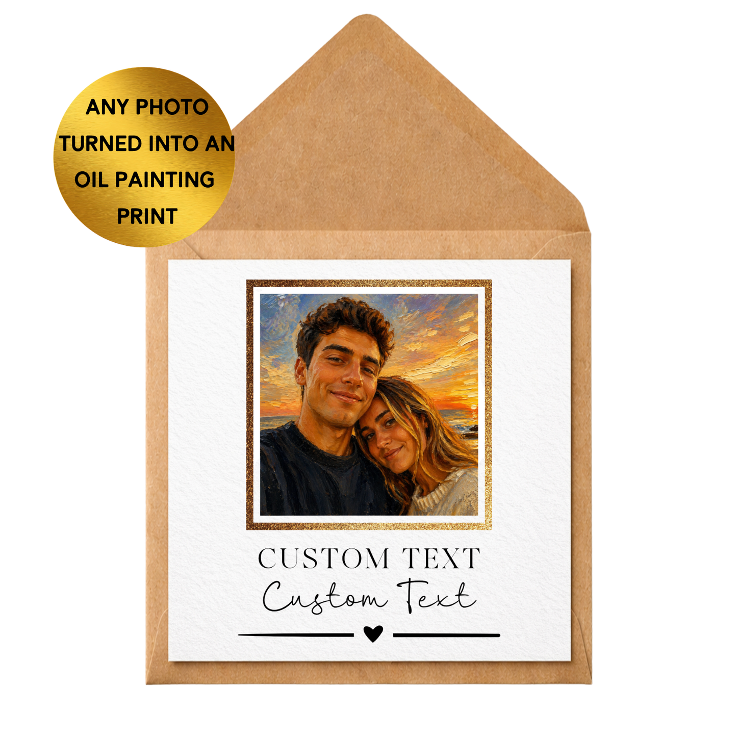 Custom Oil Painting Photo Card | Personalised Artwork Greeting Card