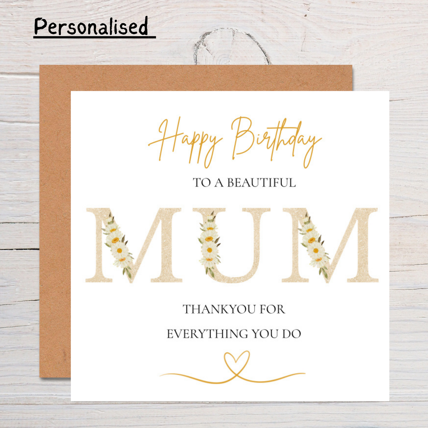 Personalised Floral Birthday Card for Mum