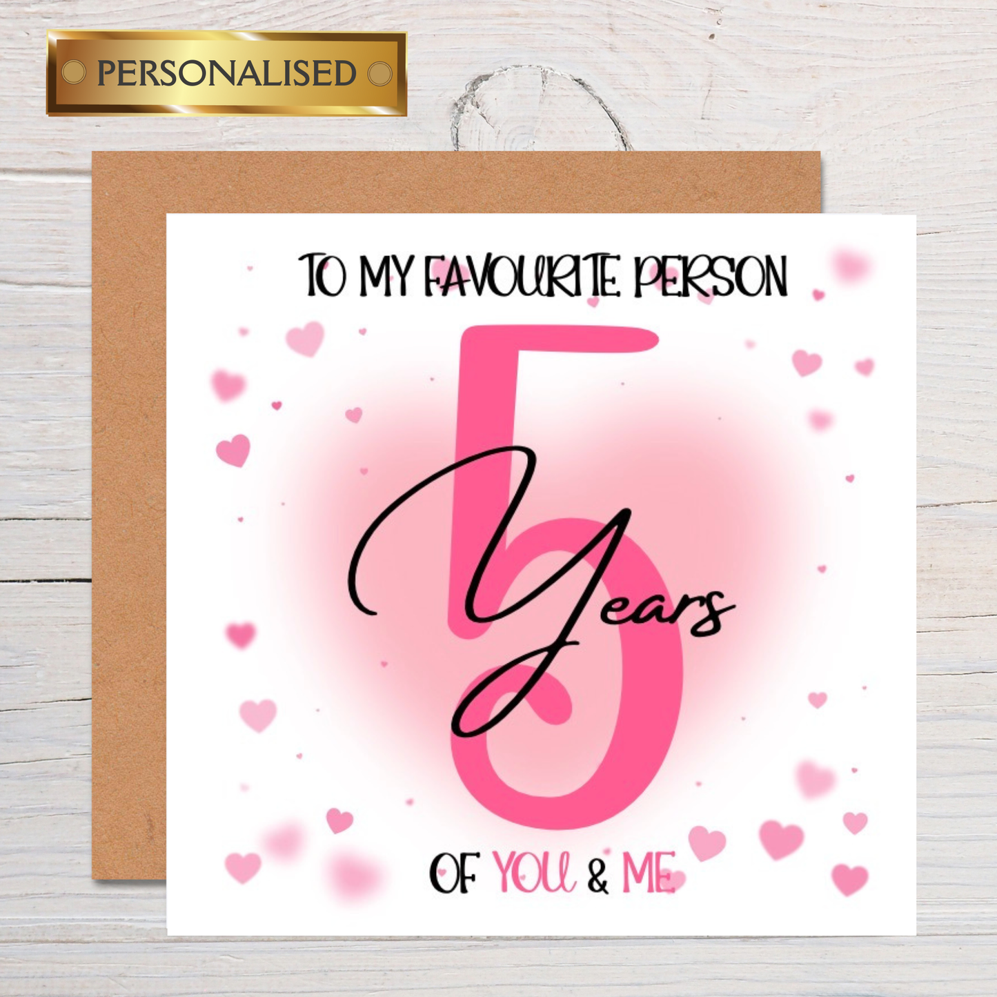 Personalised Anniversary Card – To My Favourite Person | Custom Years Together Card | Romantic You & Me Celebration Card