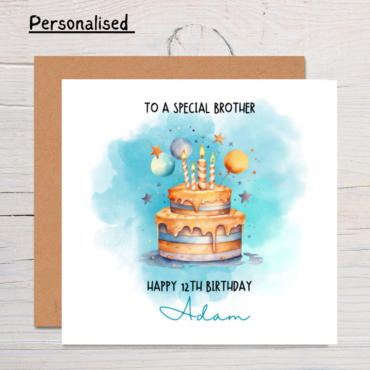 Personalised Brother Birthday Card
