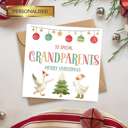 Personalised Grandparents Christmas Card | Personalised Card for Nan & Grandad | Personalised Card for Grandma and Grandpa | Custom Card