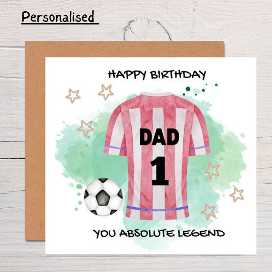 Personalised Dad Birthday Card: Handmade Greeting Card
