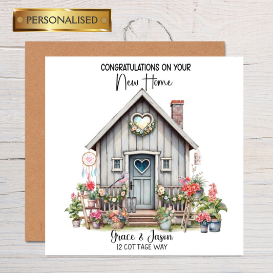 Personalised New Home Card – Custom Names & Address | Housewarming Gift | Congratulations on Your New Home