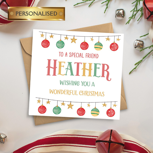 Personalised Christmas Card for Any Name & Relation | Custom Holiday Card for Family and Friends | Personalised Christmas Cards