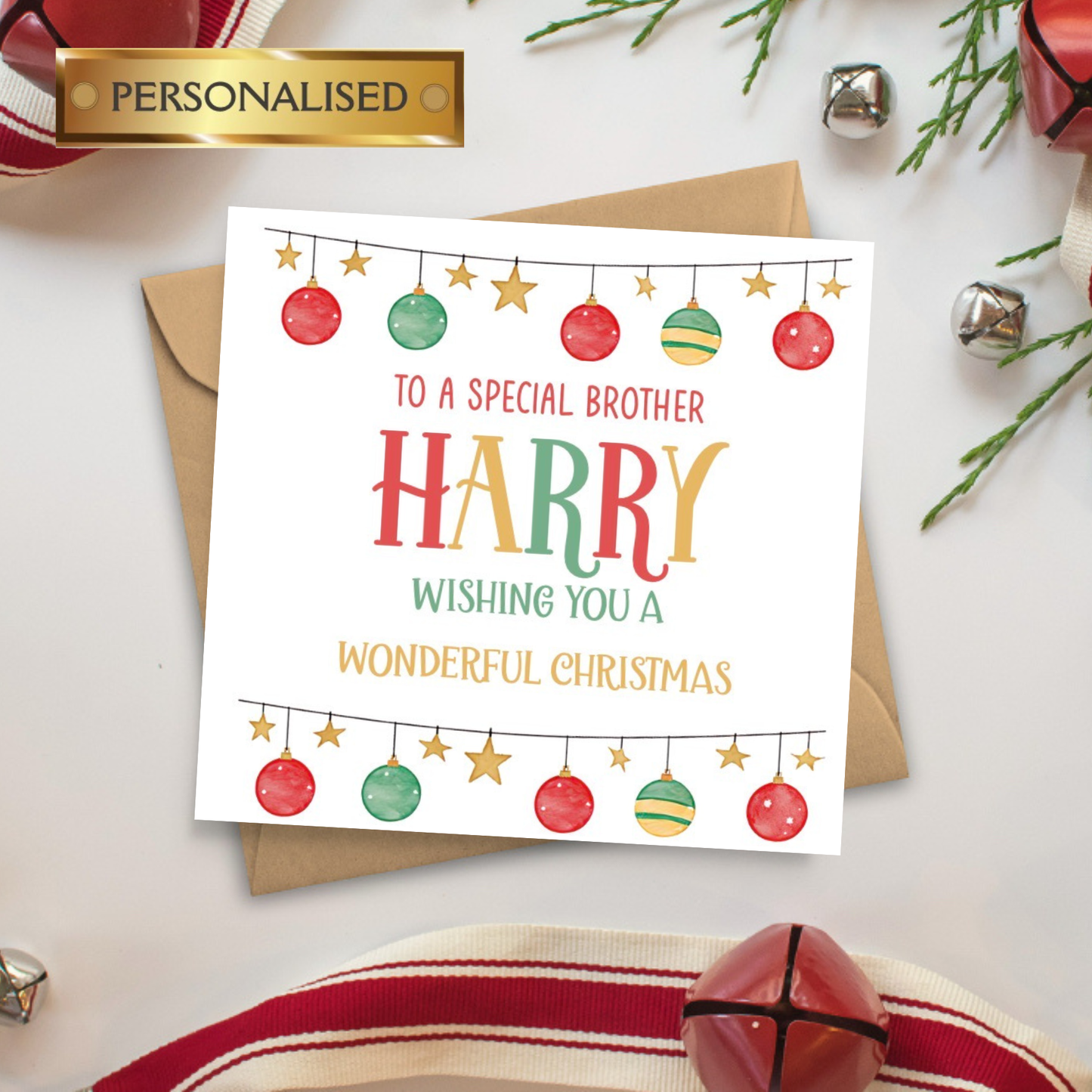 Personalised Christmas Card for Any Name & Relation | Custom Holiday Card for Family and Friends | Personalised Christmas Cards