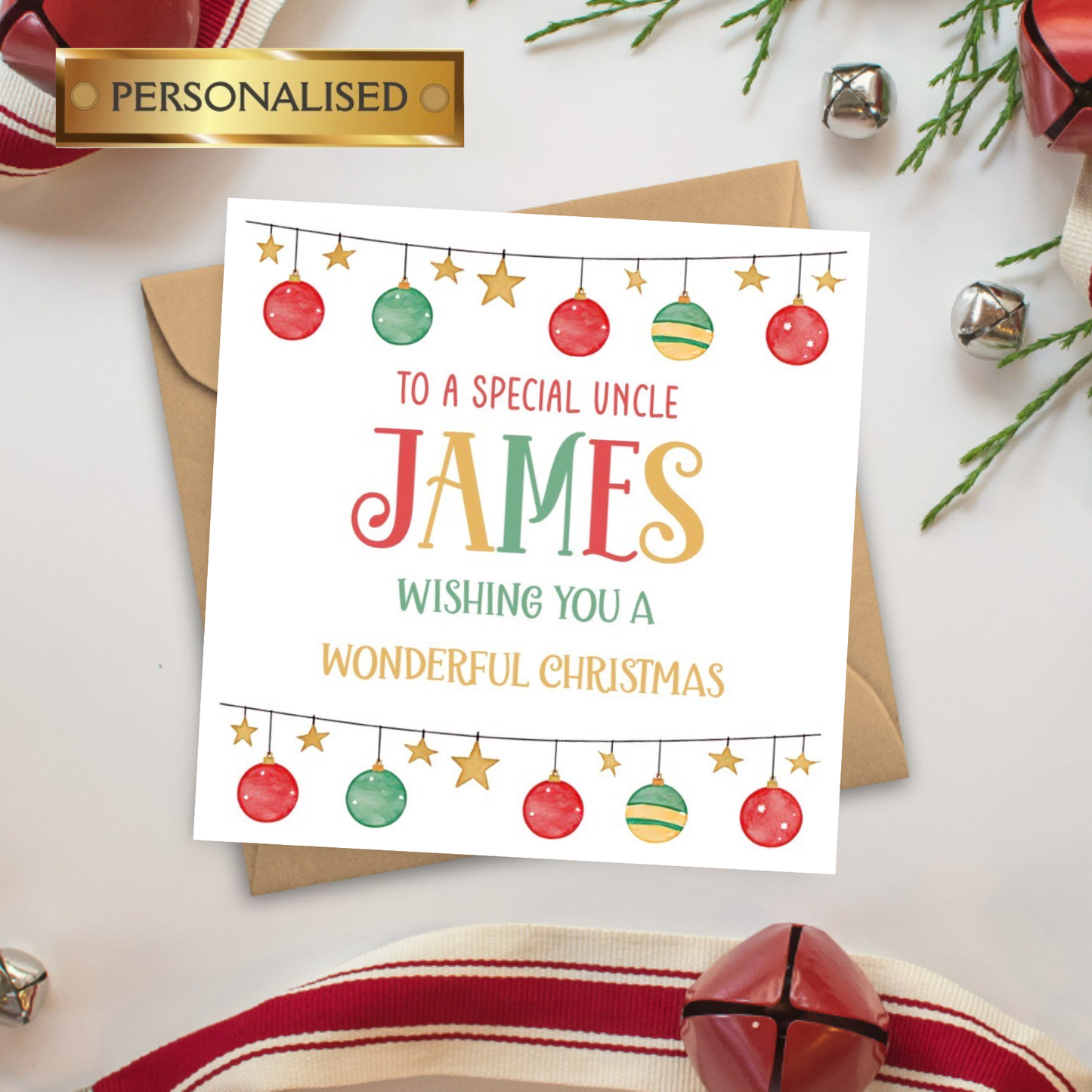 Personalised Christmas Card for Any Name & Relation | Custom Holiday Card for Family and Friends | Personalised Christmas Cards
