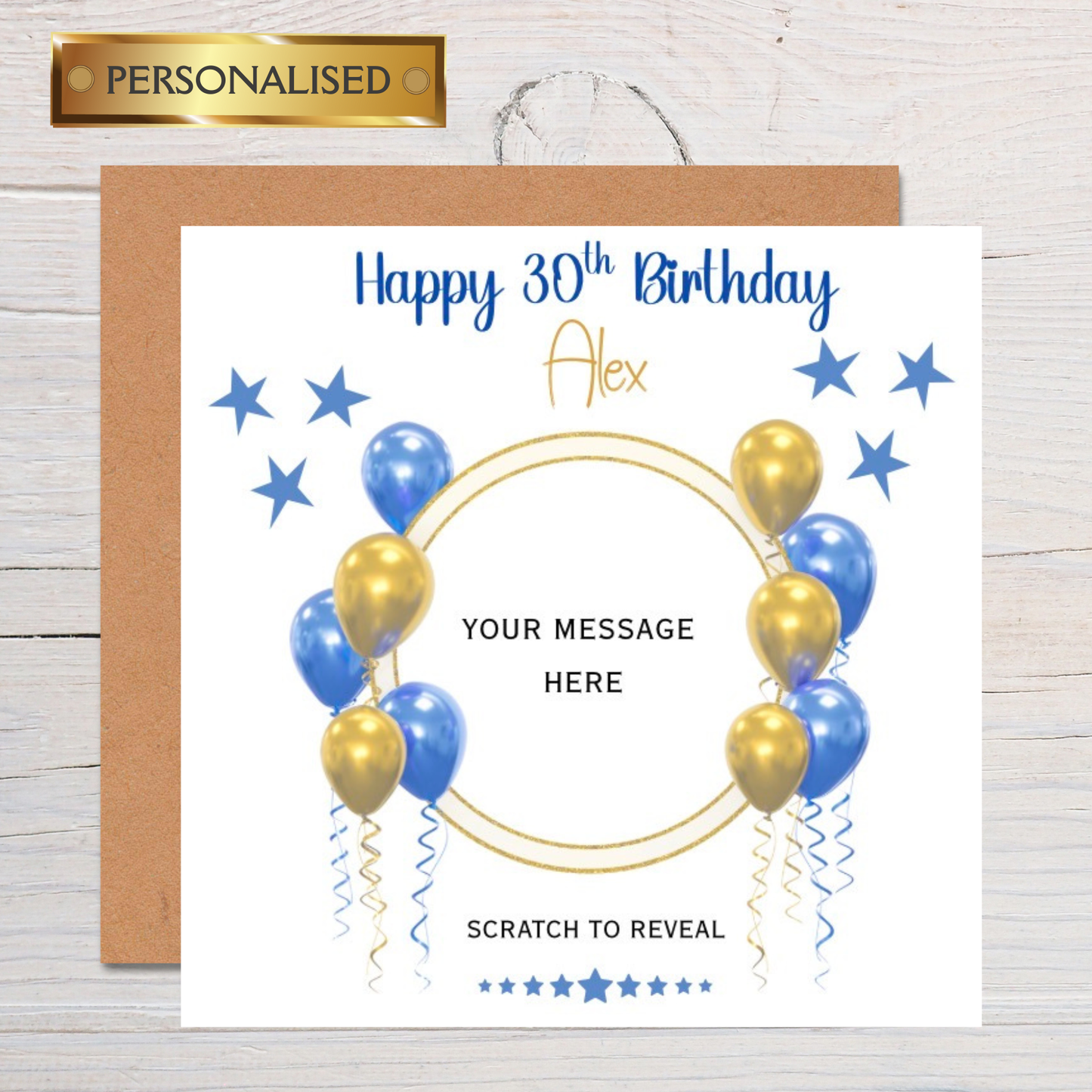 Personalised Scratch to Reveal Milestone Birthday Card – Custom Name & Message, Surprise Reveal Birthday Card for Any Age (Copy)