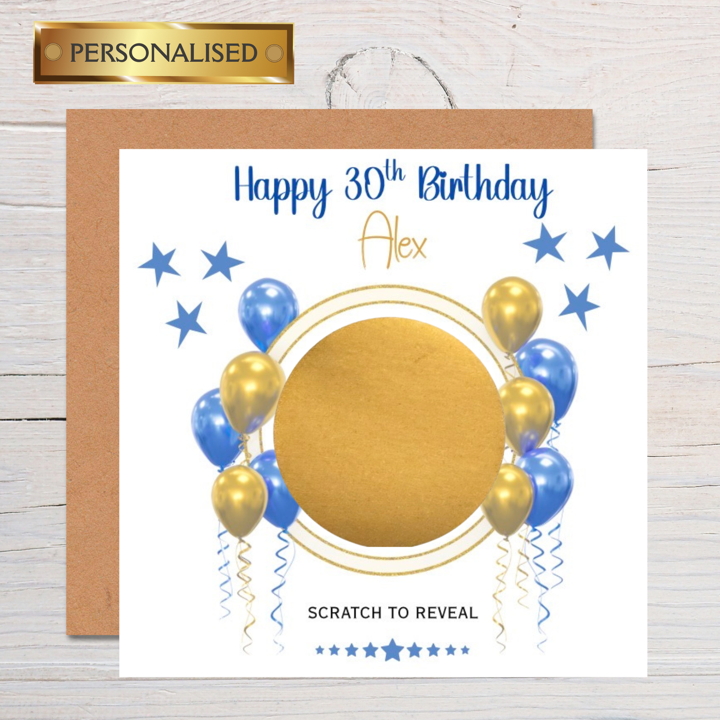 Personalised Scratch to Reveal Milestone Birthday Card – Custom Name & Message, Surprise Reveal Birthday Card for Any Age (Copy)