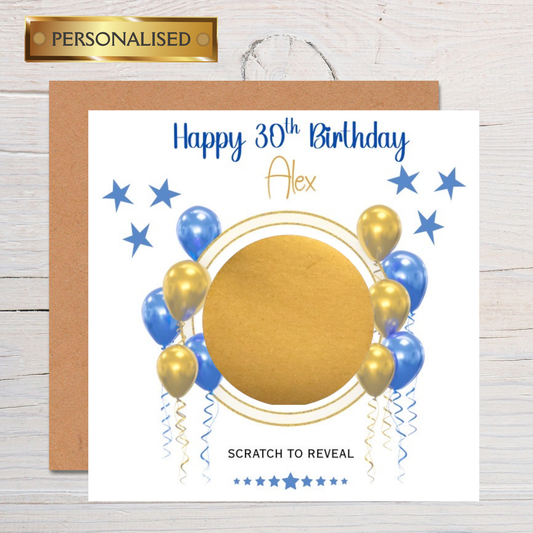 Personalised Scratch to Reveal Milestone Birthday Card – Custom Name & Message, Surprise Reveal Birthday Card for Any Age (Copy)