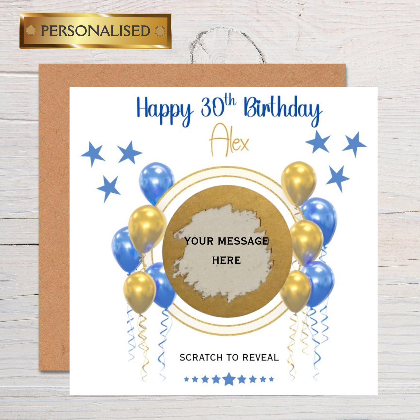 Personalised Scratch to Reveal Milestone Birthday Card – Custom Name & Message, Surprise Reveal Birthday Card for Any Age (Copy)