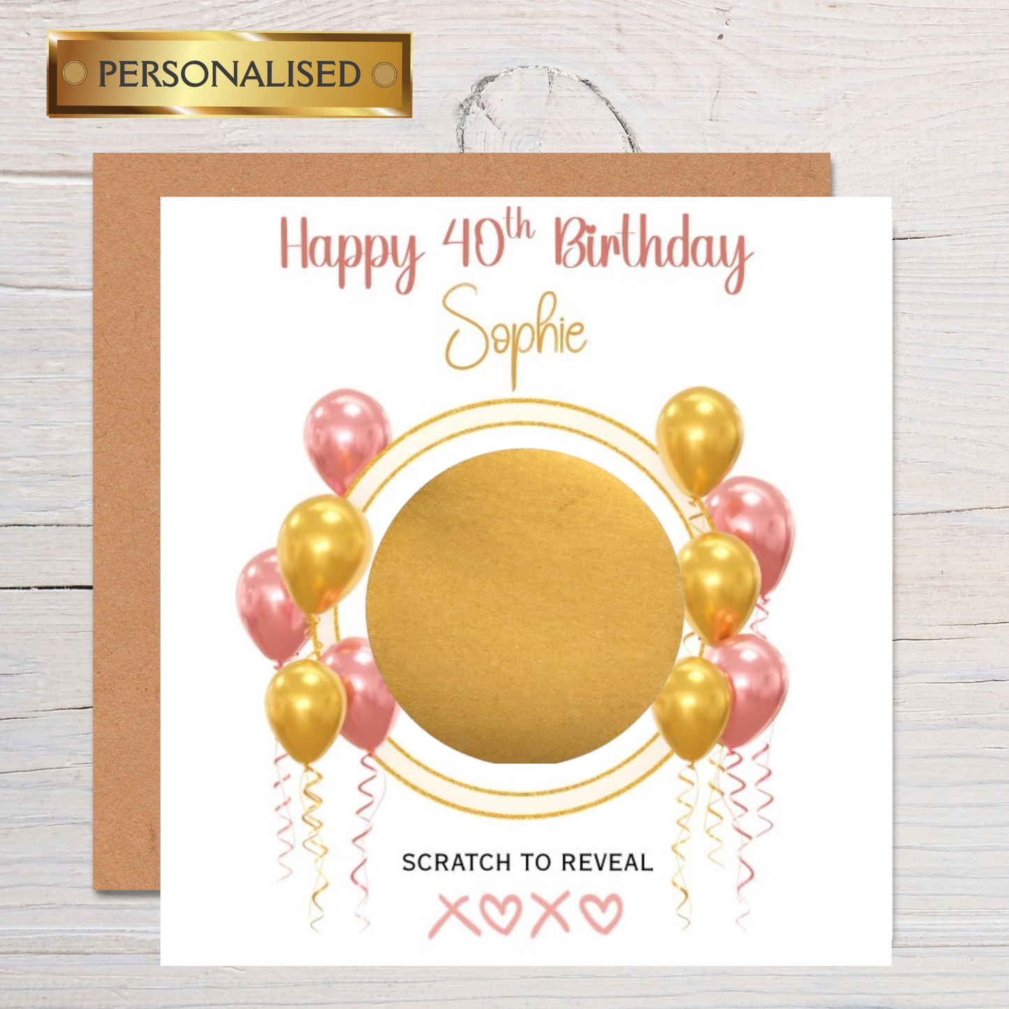 Personalised Scratch to Reveal Milestone Birthday Card – Custom Name & Message, Surprise Reveal Birthday Card for Any Age