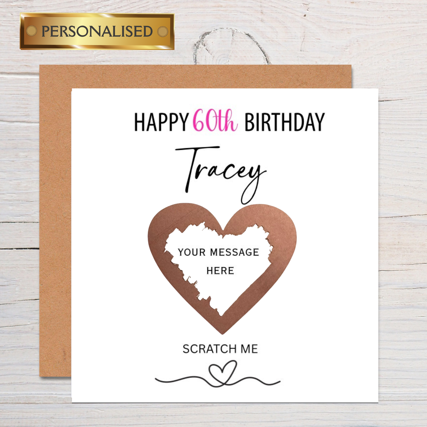 Personalised Scratch to Reveal Milestone Birthday Card – Custom Name & Message, Surprise Reveal Birthday Card for Any Age