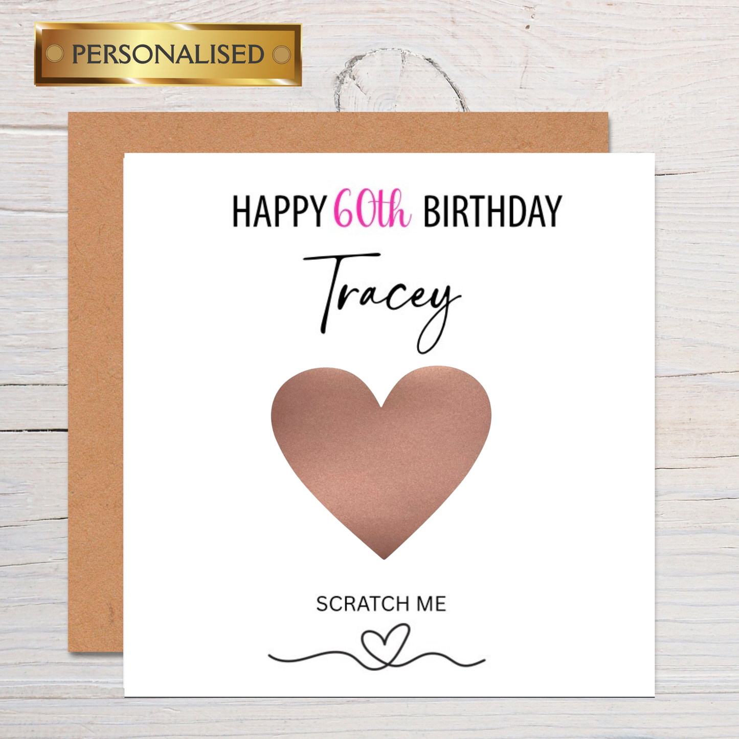 Personalised Scratch to Reveal Milestone Birthday Card – Custom Name & Message, Surprise Reveal Birthday Card for Any Age