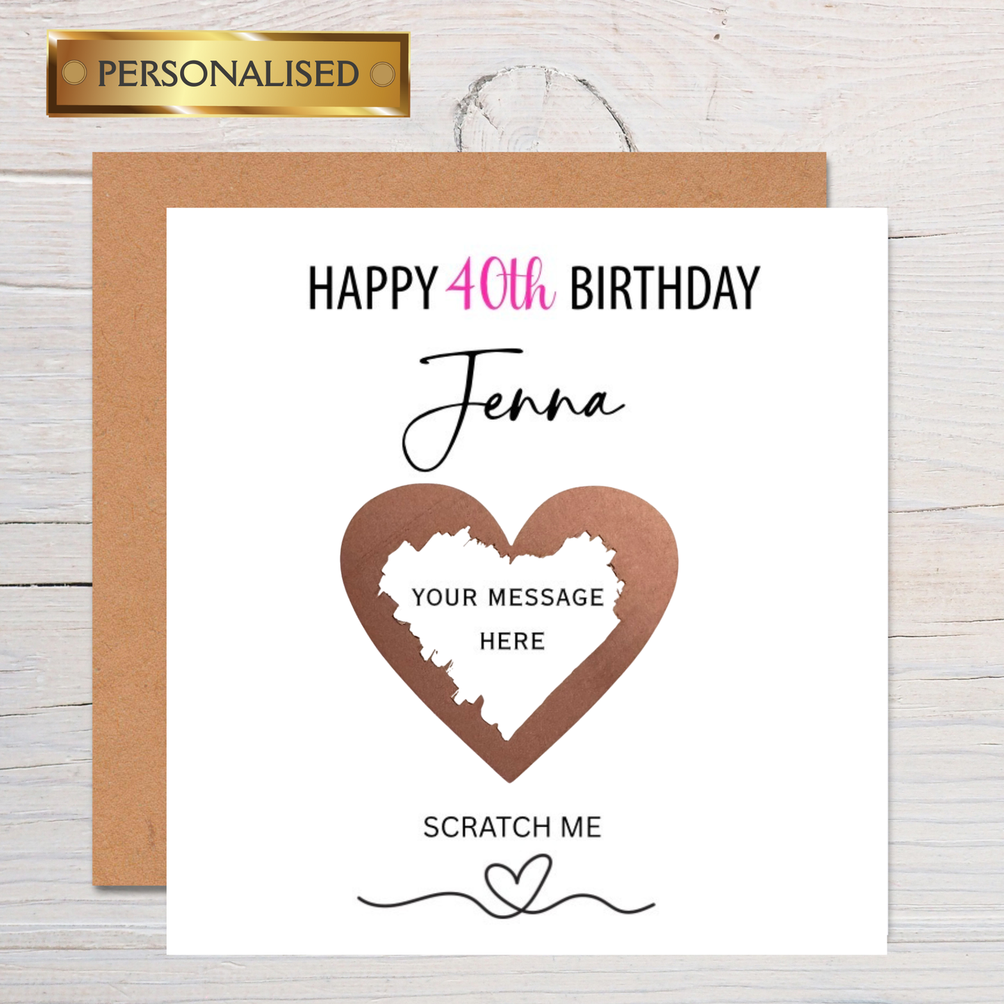 Personalised Scratch to Reveal Milestone Birthday Card – Custom Name & Message, Surprise Reveal Birthday Card for Any Age