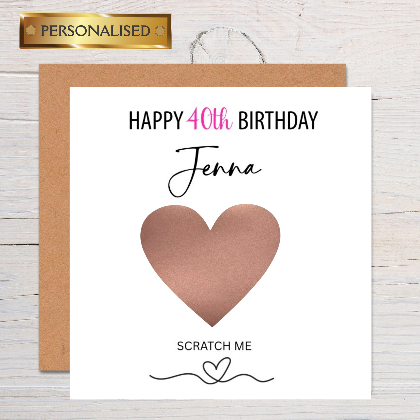 Personalised Scratch to Reveal Milestone Birthday Card – Custom Name & Message, Surprise Reveal Birthday Card for Any Age