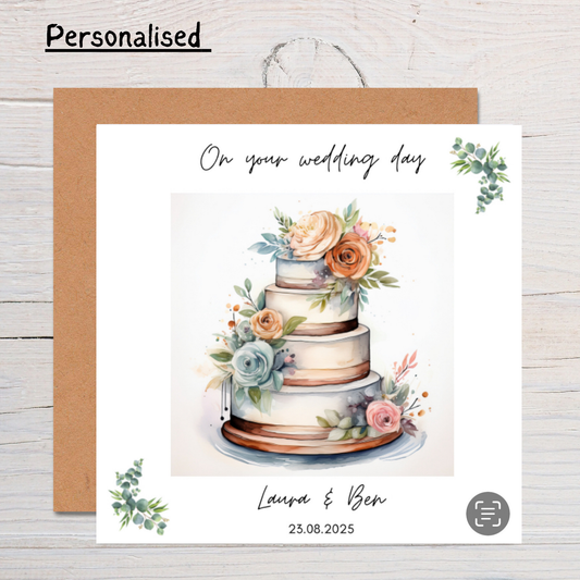Personalised Wedding Cake Card