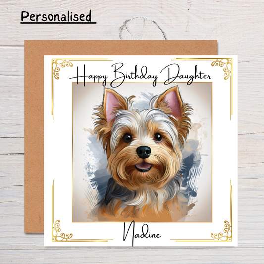 Personalised Yorkshire Terrier Greeting Card – Custom Dog Lover Birthday Card, Cute Yorkie Card for Any Occasion