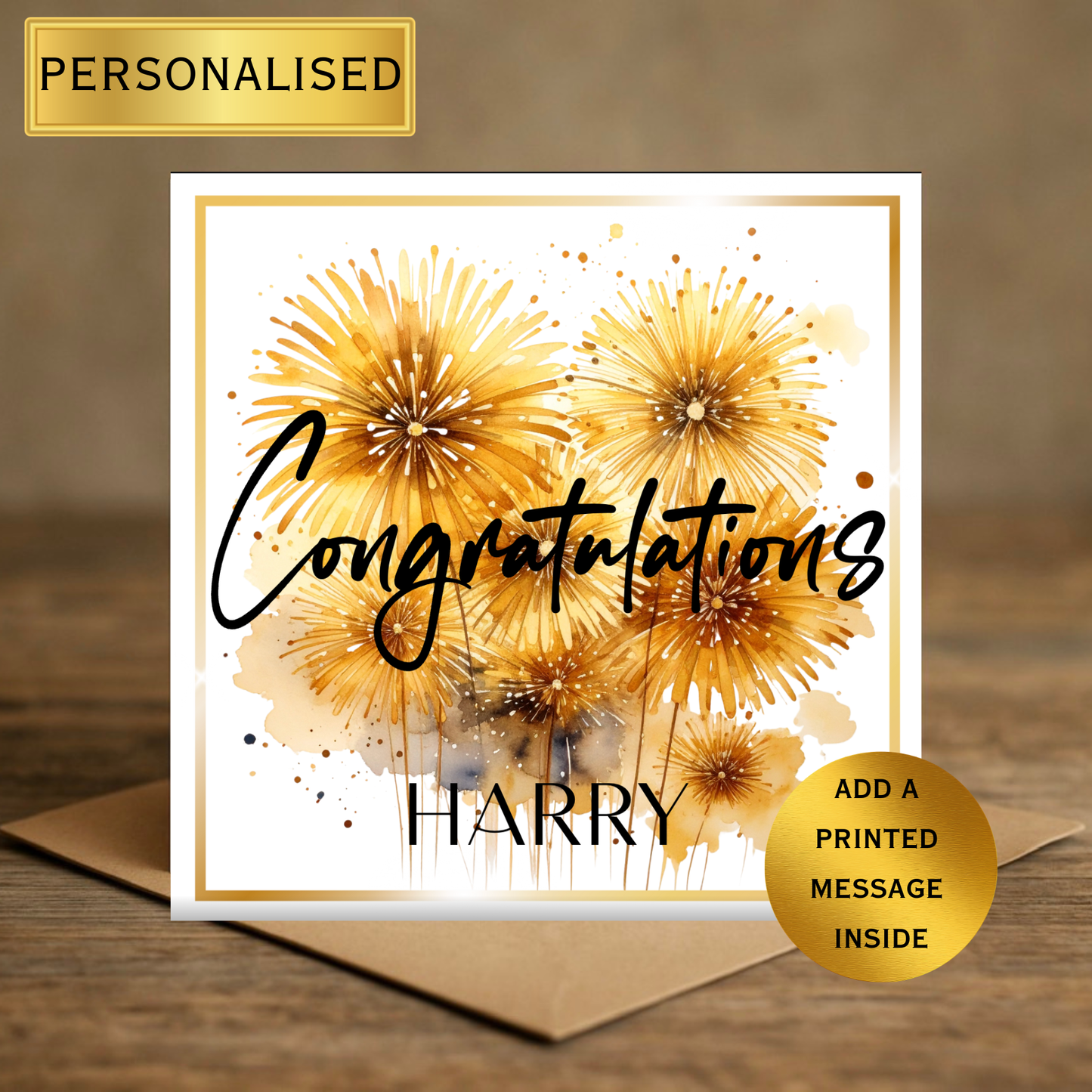 PERSONALised Congratulations Card – Any Name | Celebration Card | Graduation, New Job, Exam Results, Engagement, Achievement Card