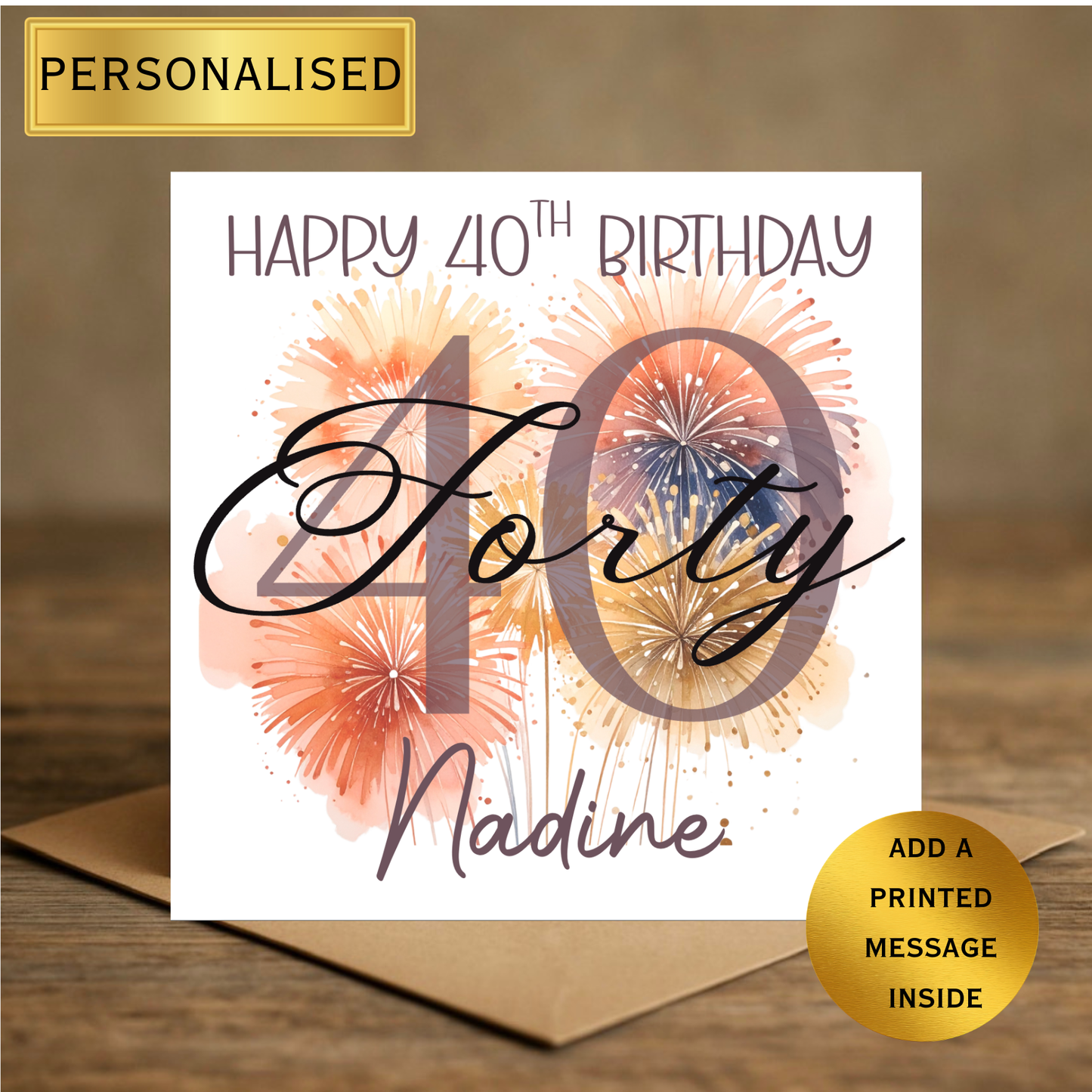 Personalised Milestone Birthday Card – Any Age | Custom Name Birthday Card | Special Birthday Keepsake