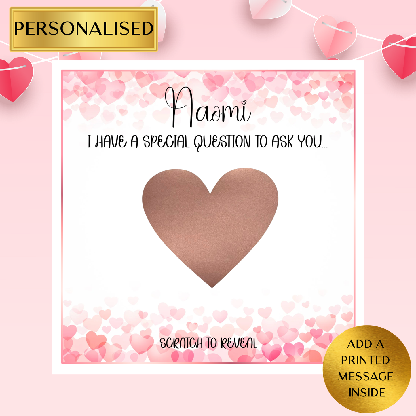 Personalised Scratch to Reveal Proposal Card – Will You Marry Me? / Will You Be My Girlfriend or Boyfriend? | Proposal Card | Surprise Card