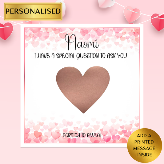 Personalised Scratch to Reveal Proposal Card – Will You Marry Me? / Will You Be My Girlfriend or Boyfriend? | Proposal Card | Surprise Card