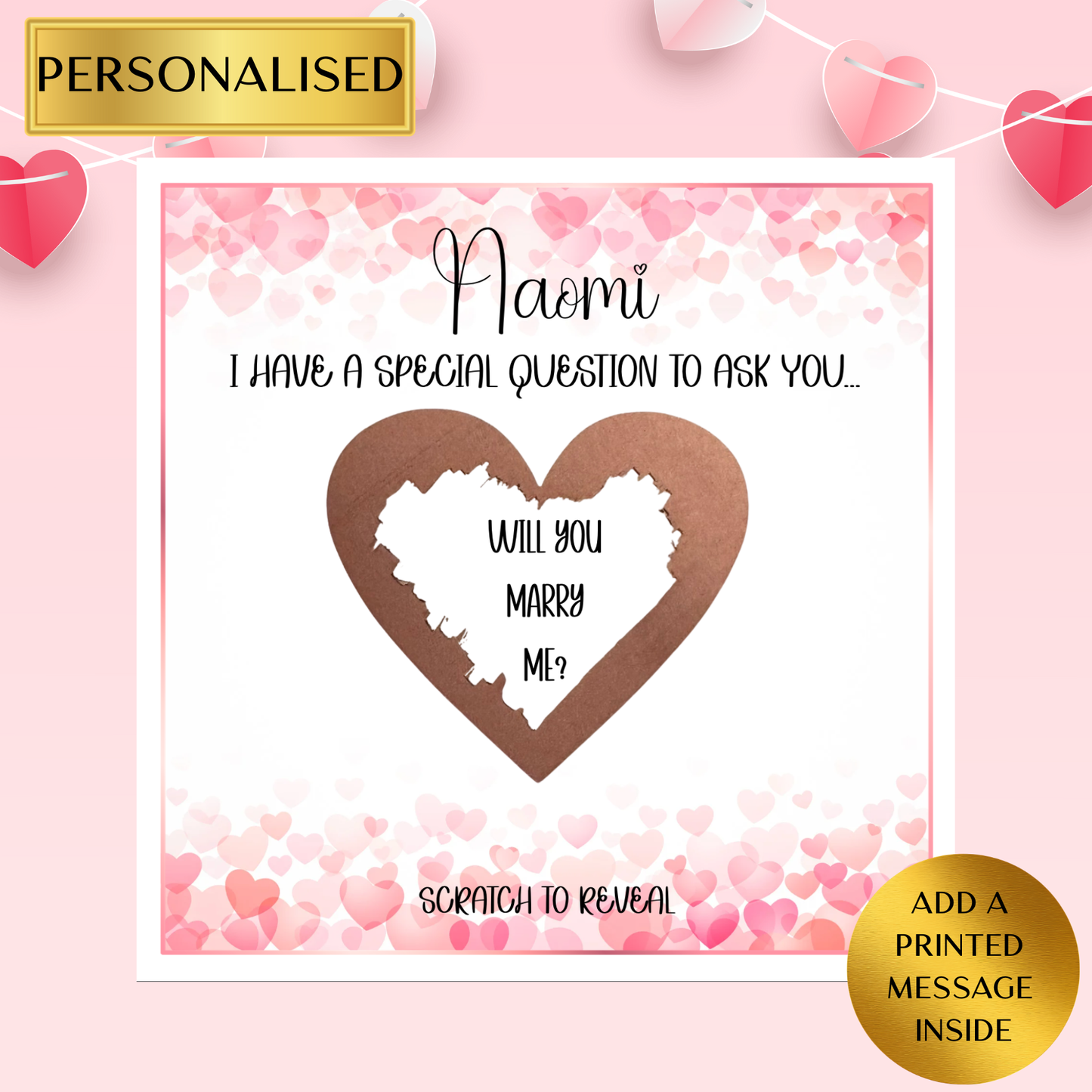 Personalised Scratch to Reveal Proposal Card – Will You Marry Me? / Will You Be My Girlfriend or Boyfriend? | Proposal Card | Surprise Card