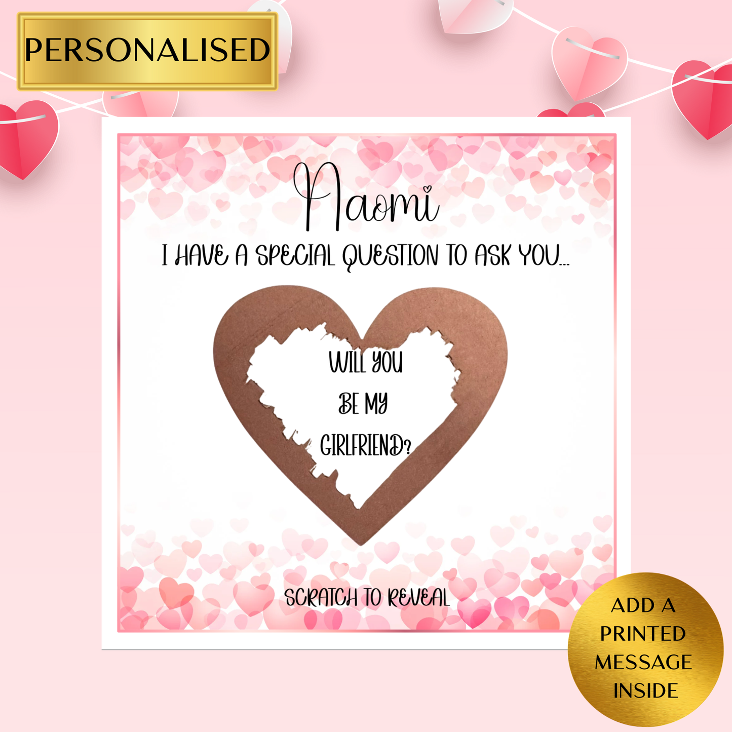 Personalised Scratch to Reveal Proposal Card – Will You Marry Me? / Will You Be My Girlfriend or Boyfriend? | Proposal Card | Surprise Card