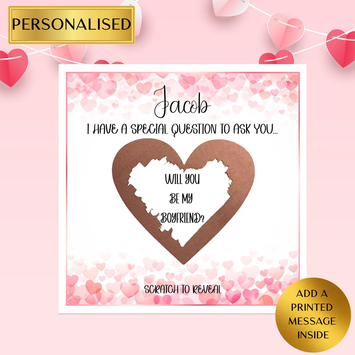 Personalised Scratch to Reveal Proposal Card – Will You Marry Me? / Will You Be My Girlfriend or Boyfriend? | Proposal Card | Surprise Card