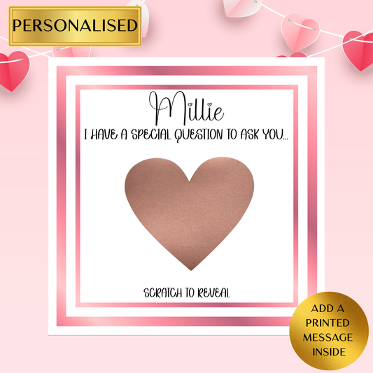 Personalised Scratch to Reveal Card – Special Question | Custom Surprise Reveal Card | Scratch Off Question | Proposal Card