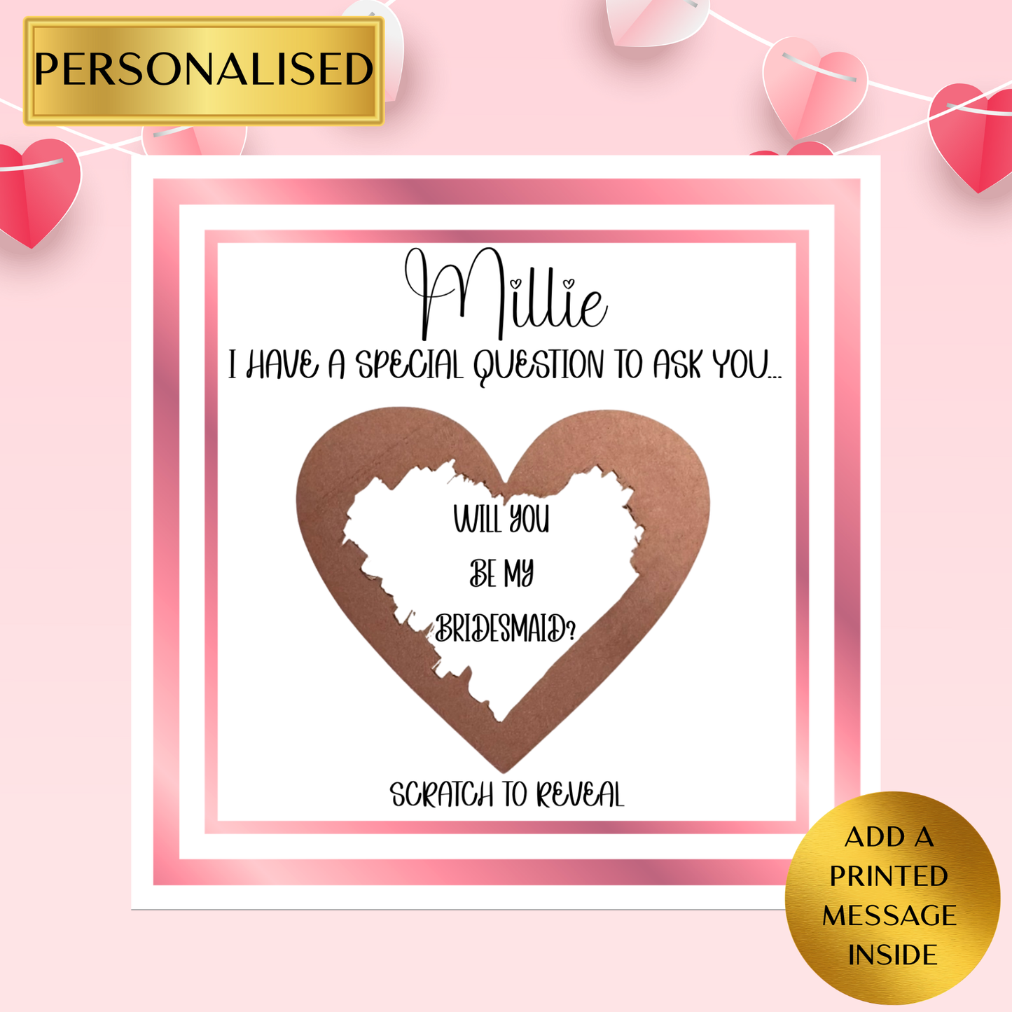Personalised Scratch to Reveal Card – Special Question | Custom Surprise Reveal Card | Scratch Off Question | Proposal Card