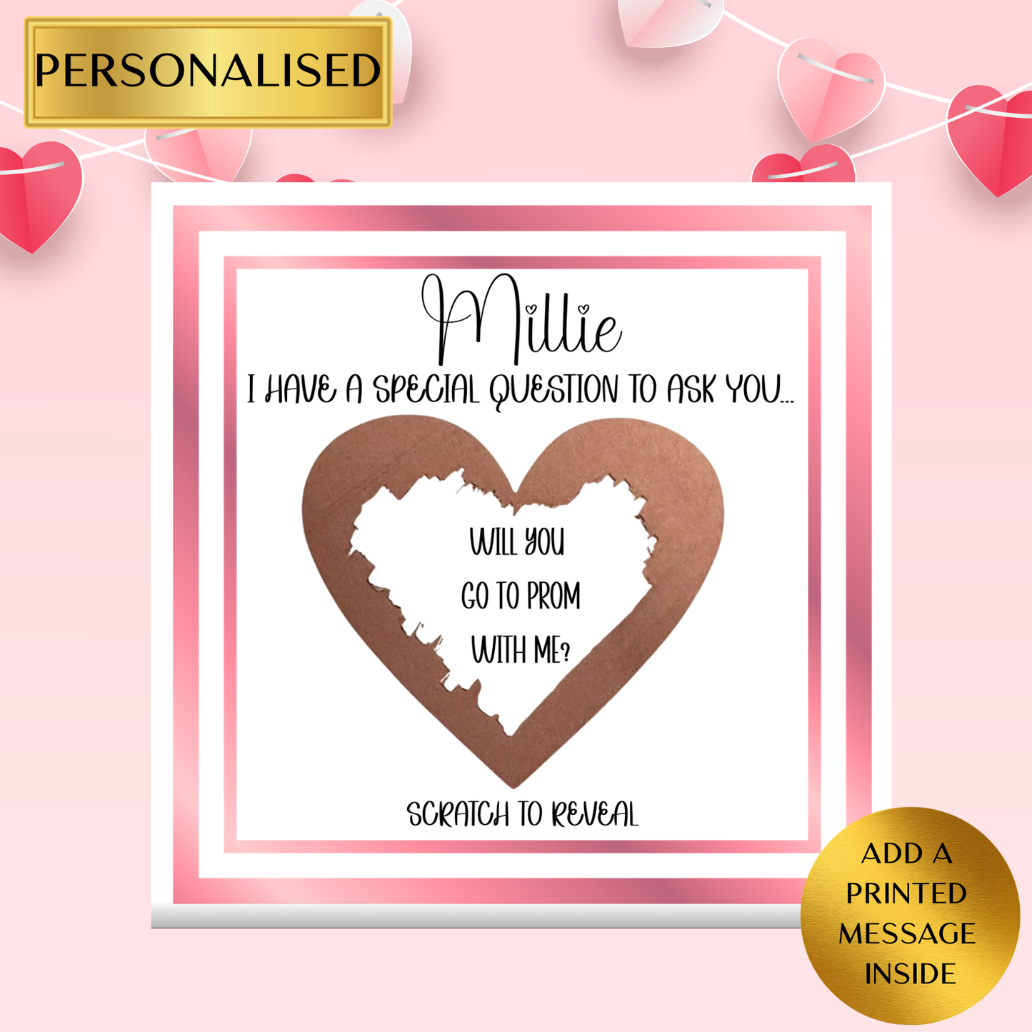 Personalised Scratch to Reveal Card – Special Question | Custom Surprise Reveal Card | Scratch Off Question | Proposal Card