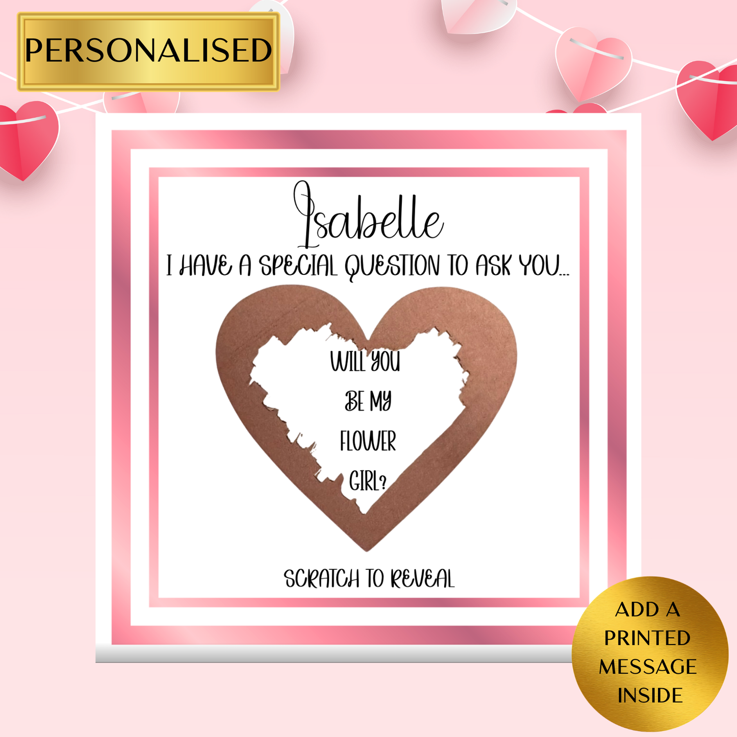 Personalised Scratch to Reveal Card – Special Question | Custom Surprise Reveal Card | Scratch Off Question | Proposal Card