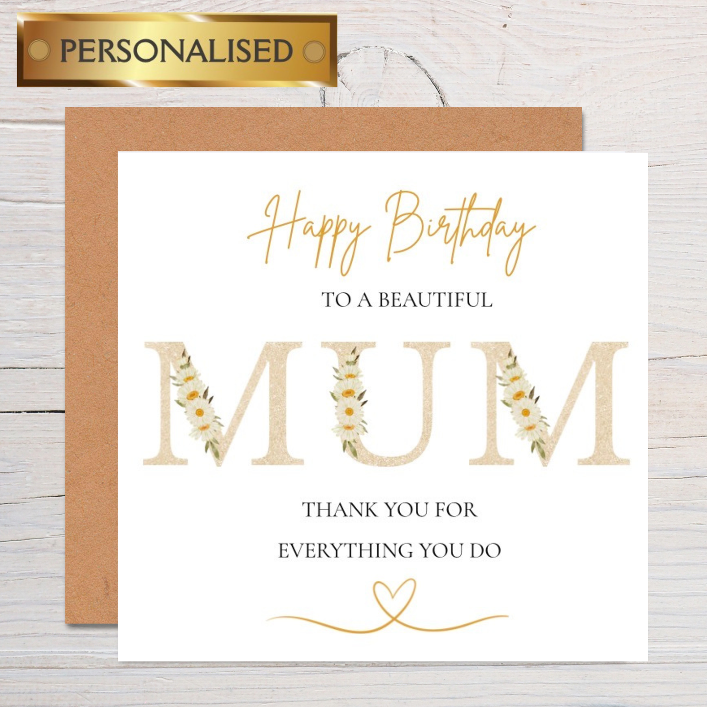Personalised Floral Birthday Card for Mum