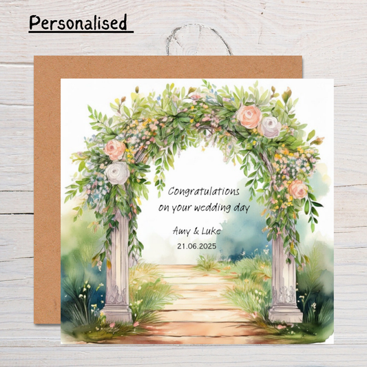 Personalised Wedding Floral Arch Card
