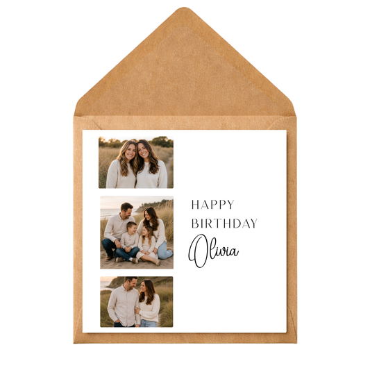 Personalised Photo Birthday Card | Custom Multi Photo Birthday Card | Personalised Name Birthday Card | Family Photo Birthday Card | Birthday Keepsake